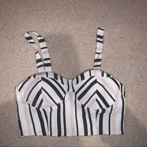 Reposh american eagle bustier crop striped